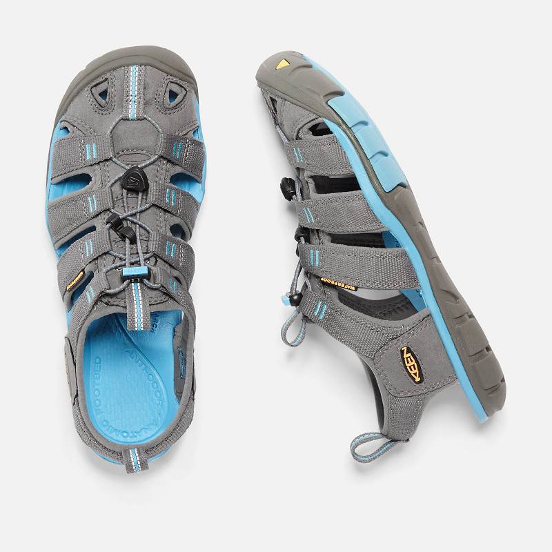 Keen Clearwater CNX Trekkingsandalen Damen DE-83079 Gargoyle/Norse Blue - Keen Damenschuhe Grau